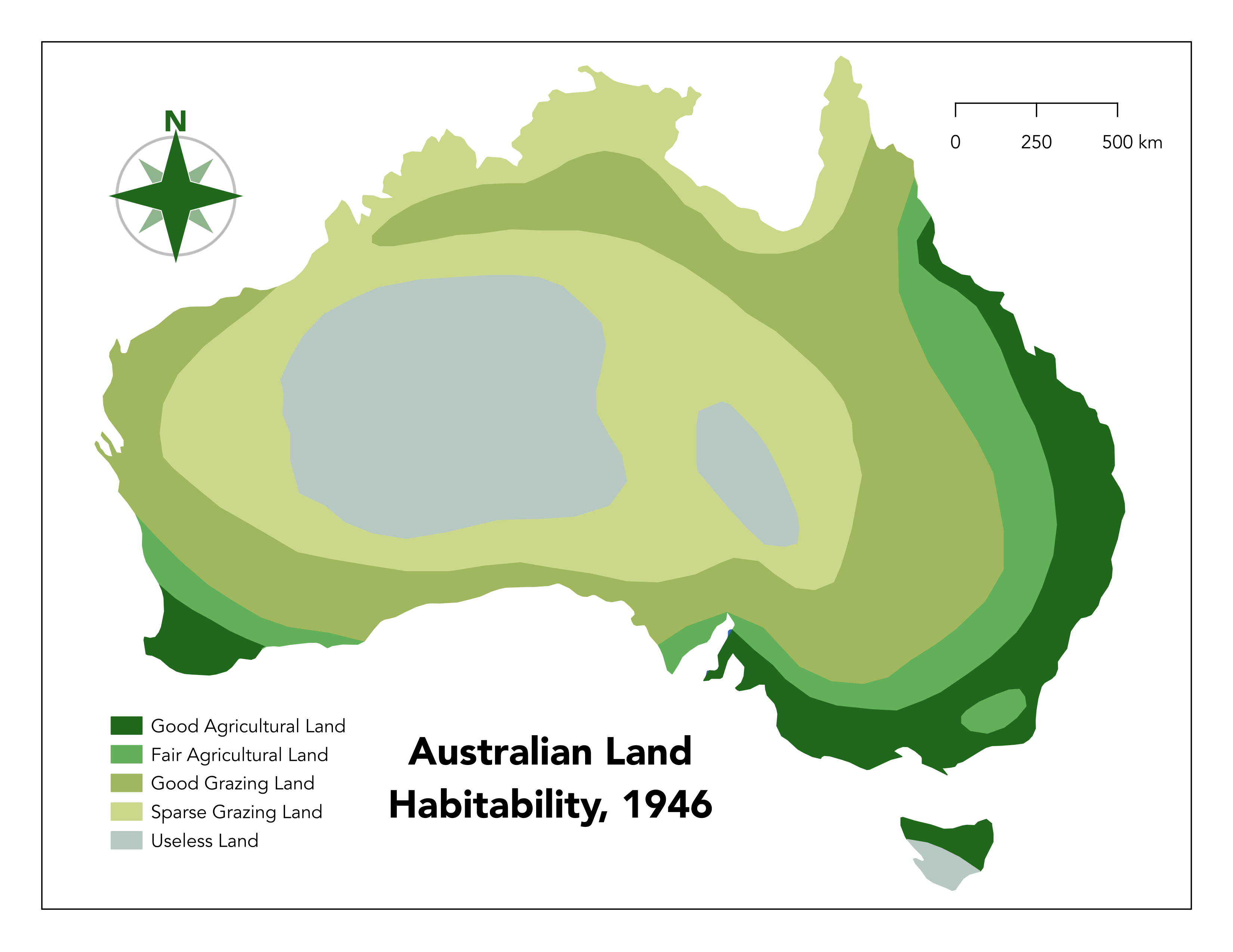 Map of agricultural land quality in Australia